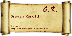 Oravan Kandid névjegykártya